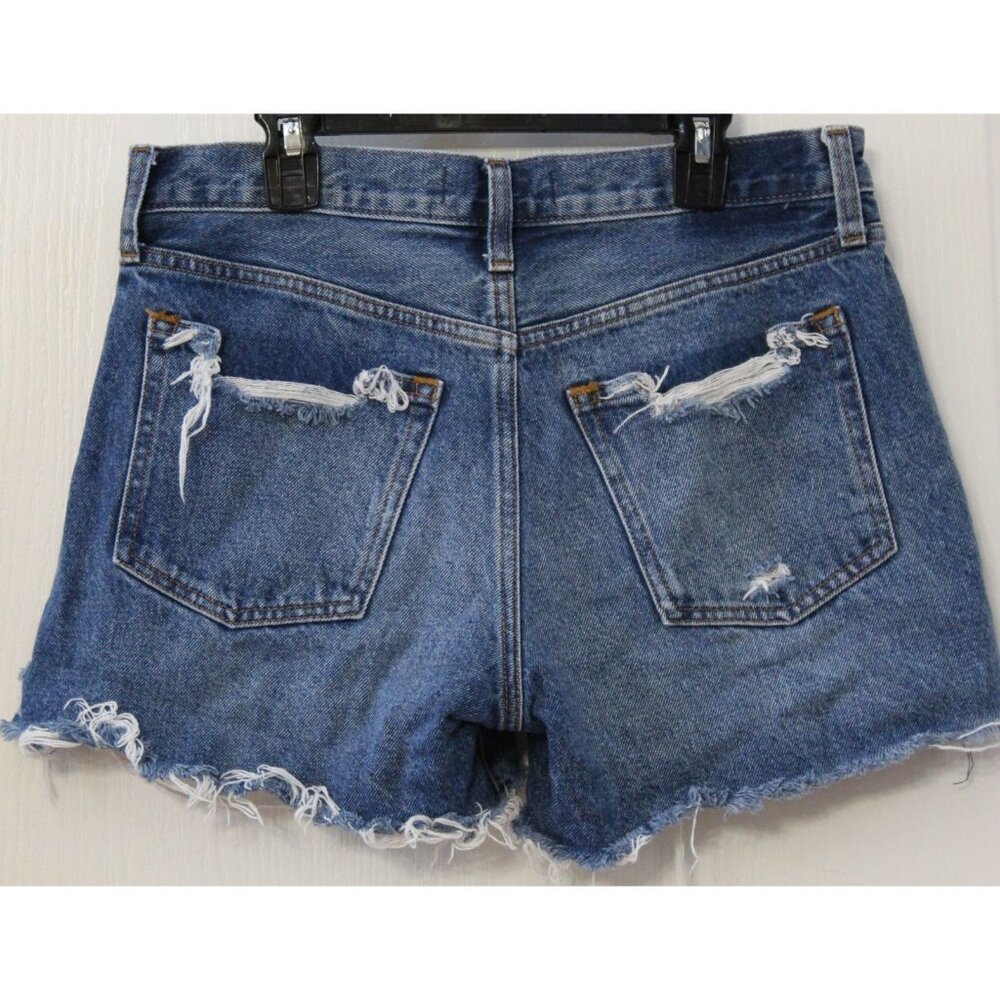Abercrombie & Fitch The Boyfriend Short Mid Rise Distressed Raw Hem Size 27/4 - Picture 2 of 7
